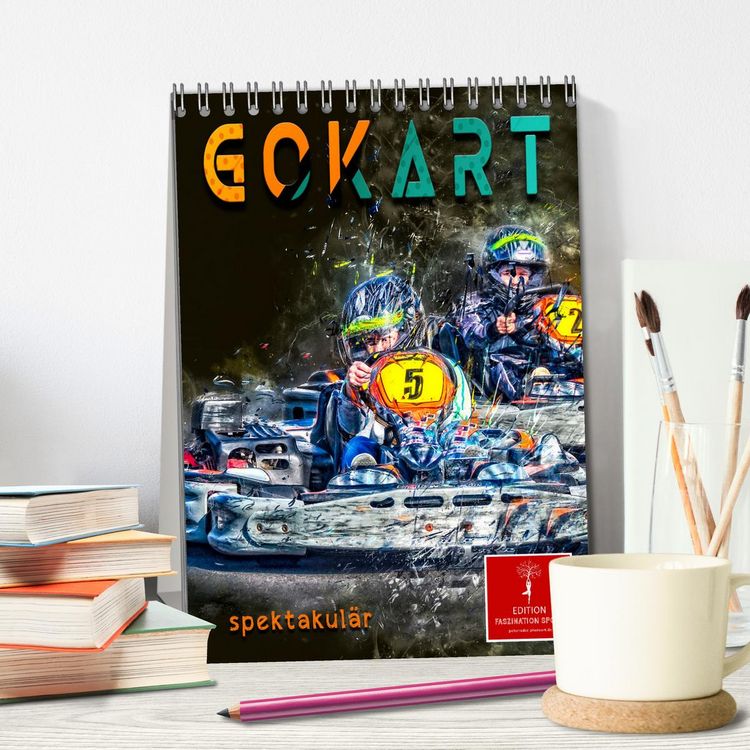 Produktbild: Gokart spektakul&auml;r (Tischkalender 2026 DIN A5 hoch), CALVENDO Monatskalender