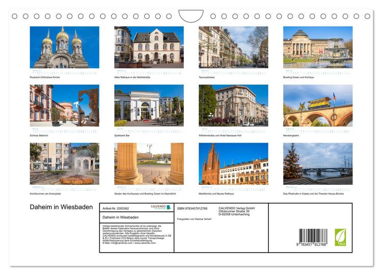 Produktbild: Daheim in Wiesbaden (Wandkalender 2026 DIN A4 quer), CALVENDO Monatskalender