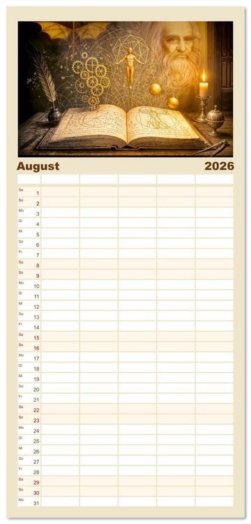 Produktbild: Familienplaner 2026 - Magische Welt der B&uuml;cher - Fantastische Abenteuer zwischen den Seiten mit 5 Spalten (Wandkalender, 21 x 45 cm) CALVENDO