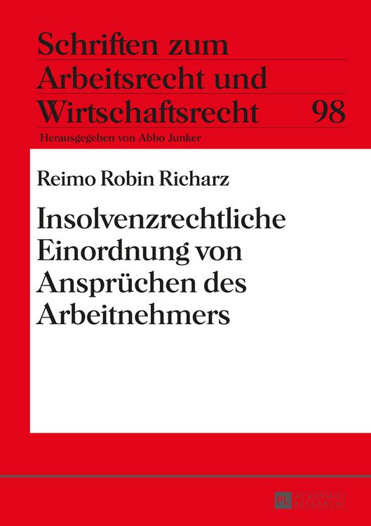 Produktbild: Insolvenzrechtliche Einordnung von Anspruechen des Arbeitnehmers