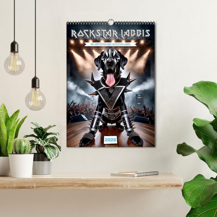 Produktbild: Rockstar Labbi (Wandkalender 2026 DIN A3 hoch), CALVENDO Monatskalender