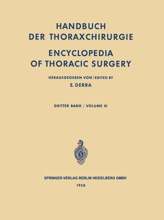 Produktbild: Handbuch der Thoraxchirurgie / Encyclopedia of Thoracic Surgery