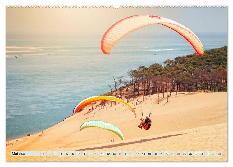 Produktbild: Paragliding - Mut zum Abenteuer (hochwertiger Premium Wandkalender 2026 DIN A2 quer), Kunstdruck in Hochglanz