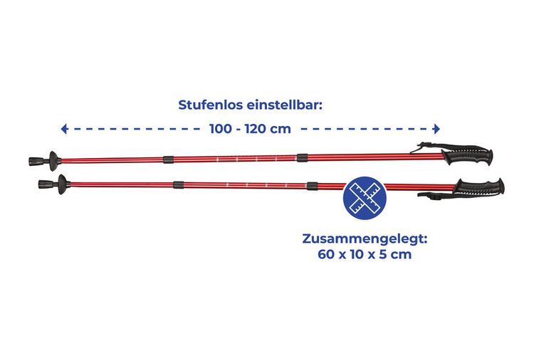 Produktbild: Trekking-St&ouml;cke Teleskop, Wanderstock mit Anti-Schock-System