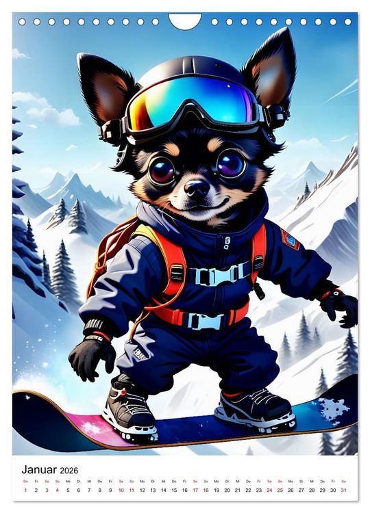 Produktbild: Chihuahua Outdoor Abenteuer (Wandkalender 2026 DIN A4 hoch), CALVENDO Monatskalender