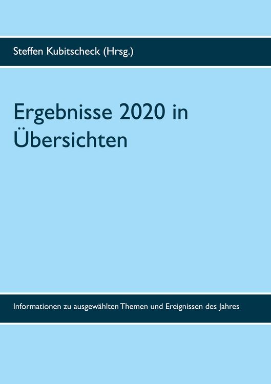 Produktbild: Ergebnisse 2020 in &Uuml;bersichten