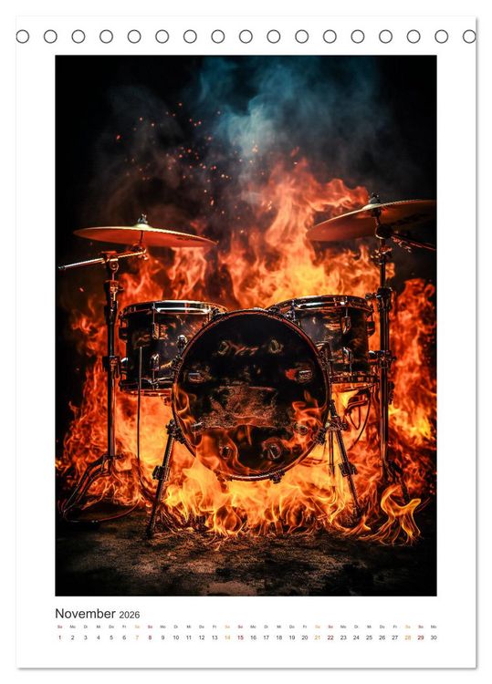 Produktbild: Musik on Fire (Tischkalender 2026 DIN A5 hoch), CALVENDO Monatskalender