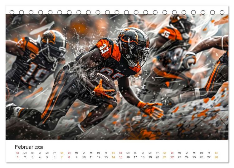 Produktbild: American Football - coole Momente (Tischkalender 2026 DIN A5 quer), CALVENDO Monatskalender