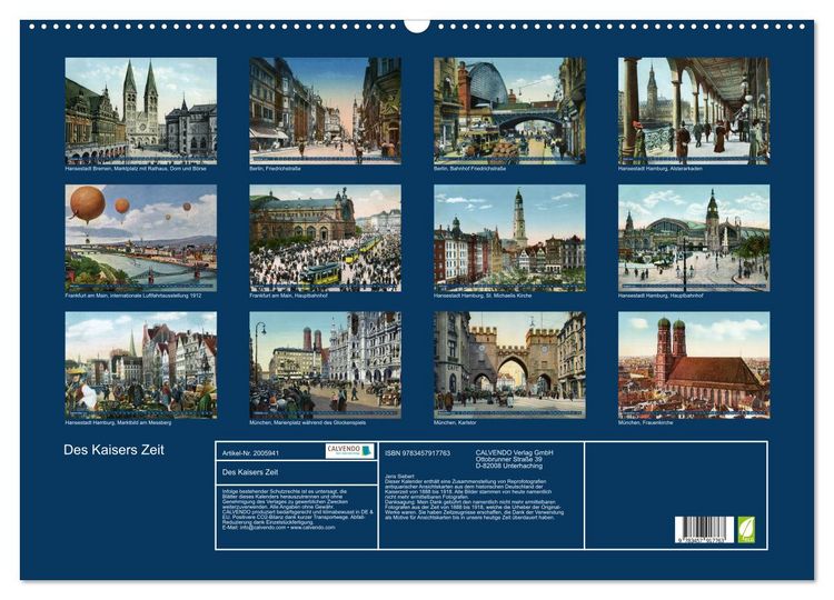 Produktbild: Des Kaisers Zeit (Wandkalender 2026 DIN A2 quer), CALVENDO Monatskalender