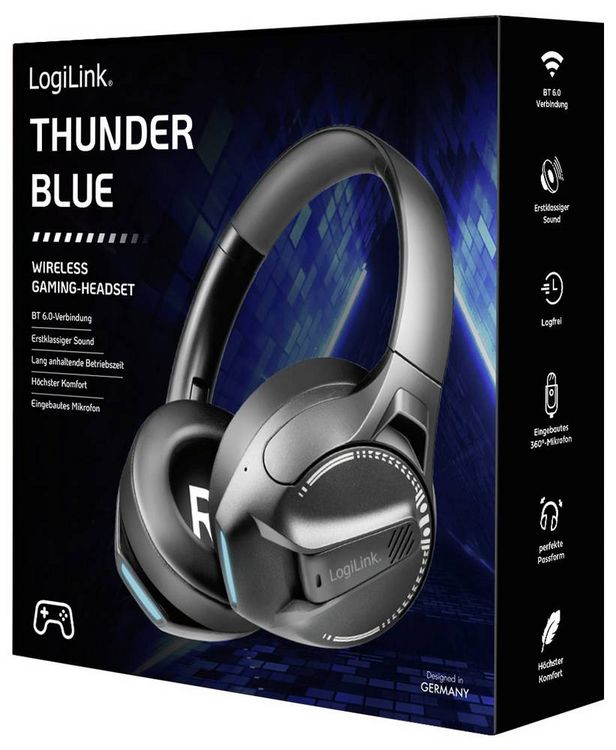 Produktbild: LogiLink BT0070 Over Ear Kopfh&ouml;rer Bluetooth&reg; Schwarz