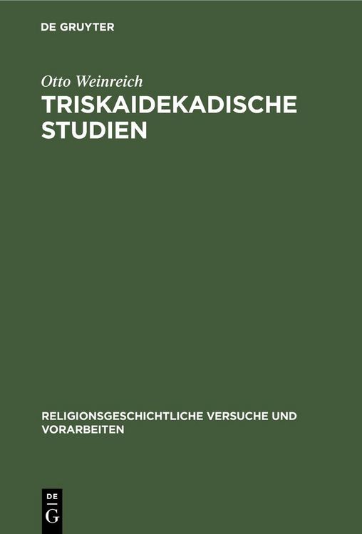 Produktbild: Triskaidekadische Studien