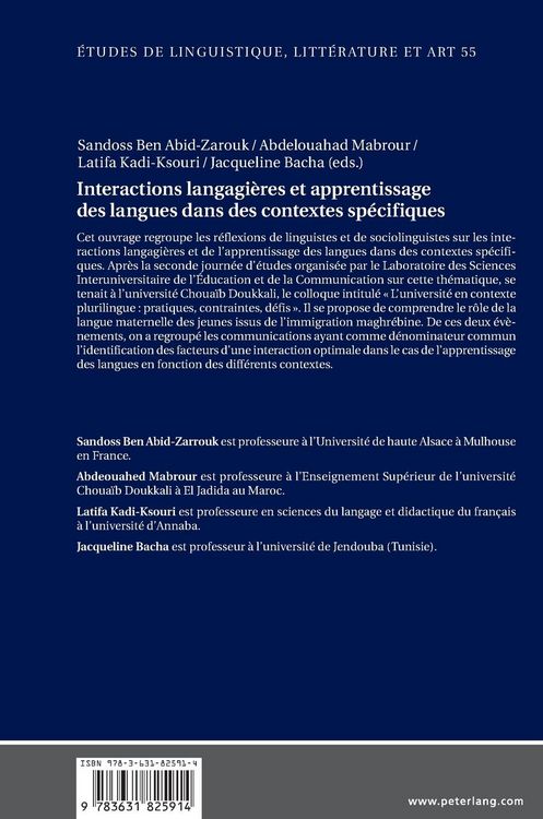 Produktbild: Interactions langagi&egrave;res et apprentissage des langues dans des contextes sp&eacute;cifiques