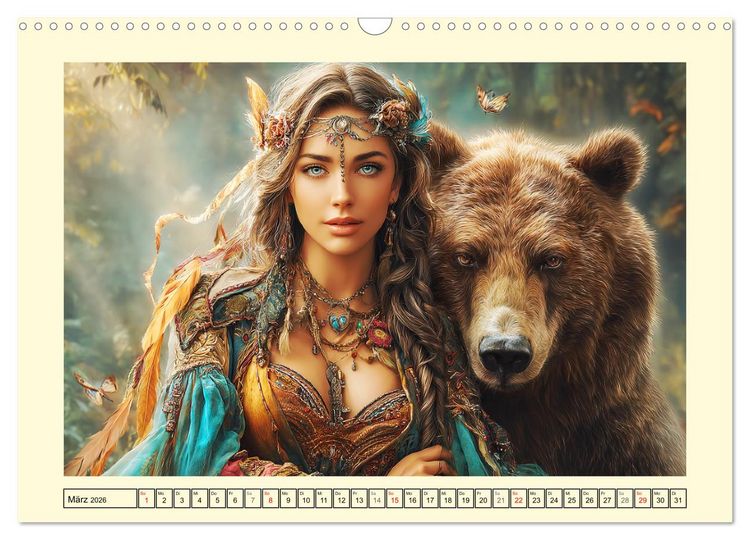 Produktbild: Waldgefl&uuml;ster. Die mystischen Frauen der alten Pfade (Wandkalender 2026 DIN A3 quer), CALVENDO Monatskalender