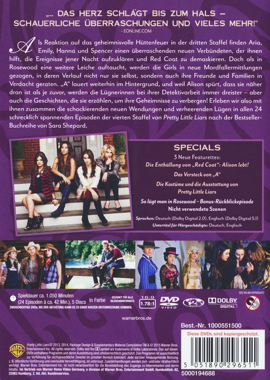 Produktbild: Pretty Little Liars - Die komplette 4. Staffel [5 DVDs]