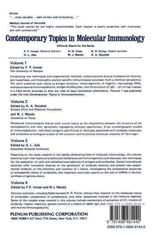 Produktbild: Contemporary Topics in Molecular Immunology