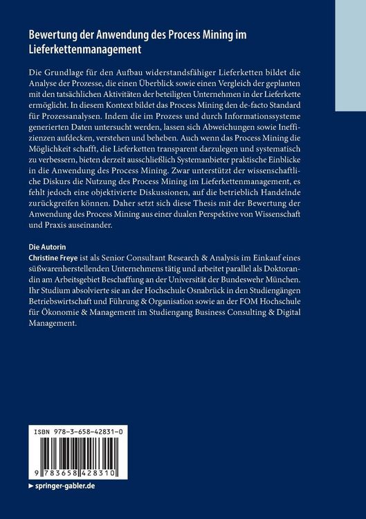 Produktbild: Bewertung der Anwendung des Process Mining im Lieferkettenmanagement