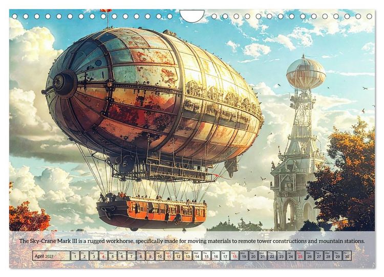 Produktbild: Chronicles of the crimson sky - A Steampunk Journey (Wall Calendar 2027 DIN A4 landscape), CALVENDO 12 Month Wall Calendar