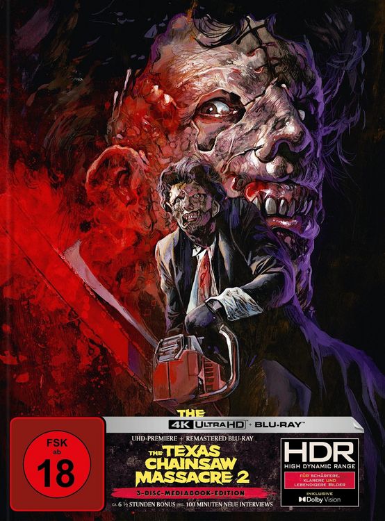 Produktbild: The Texas Chainsaw Massacre 2 - Mediabook - Cover A (4K Ultra HD+Blu-ray+Bonus-Blu-ray)