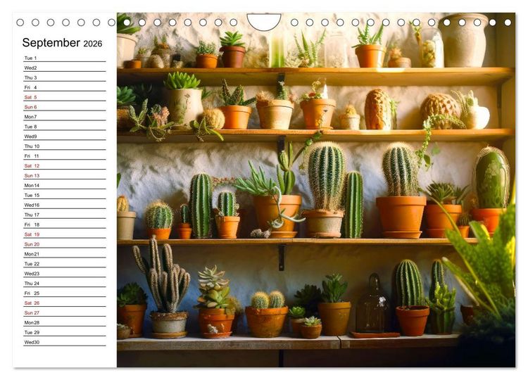 Produktbild: Cacti Wonderland (Wall Calendar 2026 DIN A4 landscape), CALVENDO 12 Month Wall Calendar