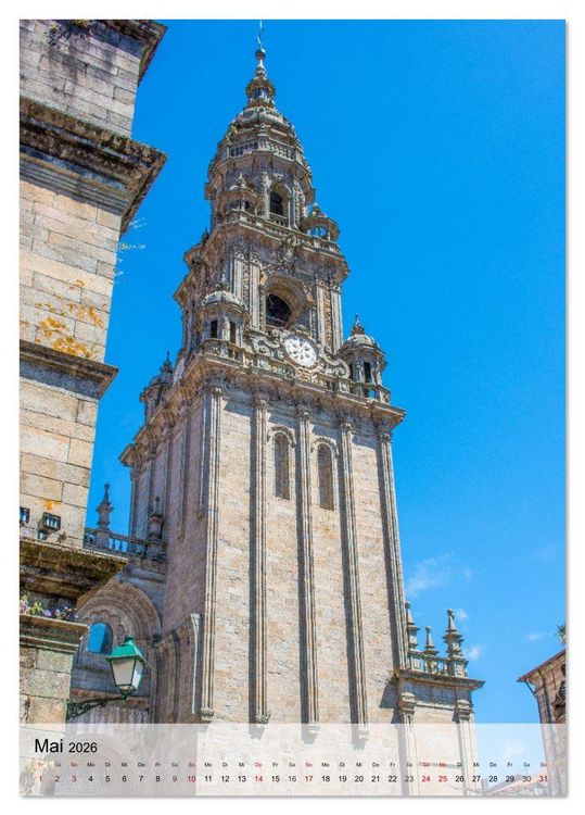 Produktbild: Santiago de Compostela &ndash; Glanz vergangener Jahrhunderte (Tischkalender 2026 DIN A5 hoch), CALVENDO Monatskalender