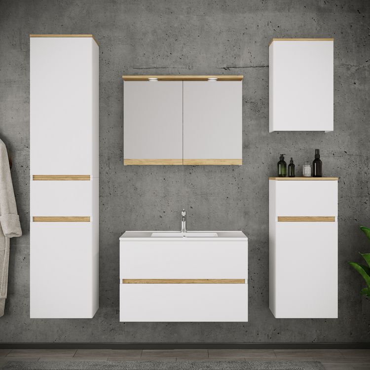 Produktbild: 6 tlg. Badm&ouml;bel-Set mit Waschbecken Cosila-I 81 cm