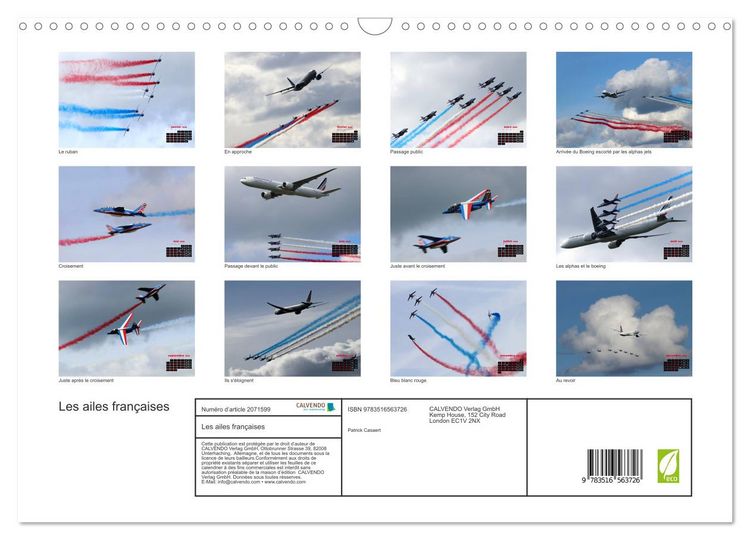 Produktbild: Les ailes fran&ccedil;aises (Calendrier mural 2026 DIN A3 vertical), CALVENDO calendrier mensuel