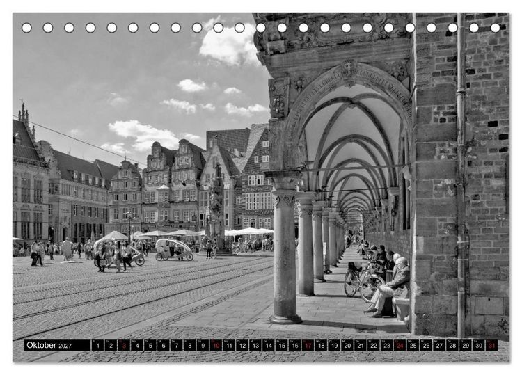 Produktbild: Historisches Bremen (Tischkalender 2027 DIN A5 quer), CALVENDO Monatskalender