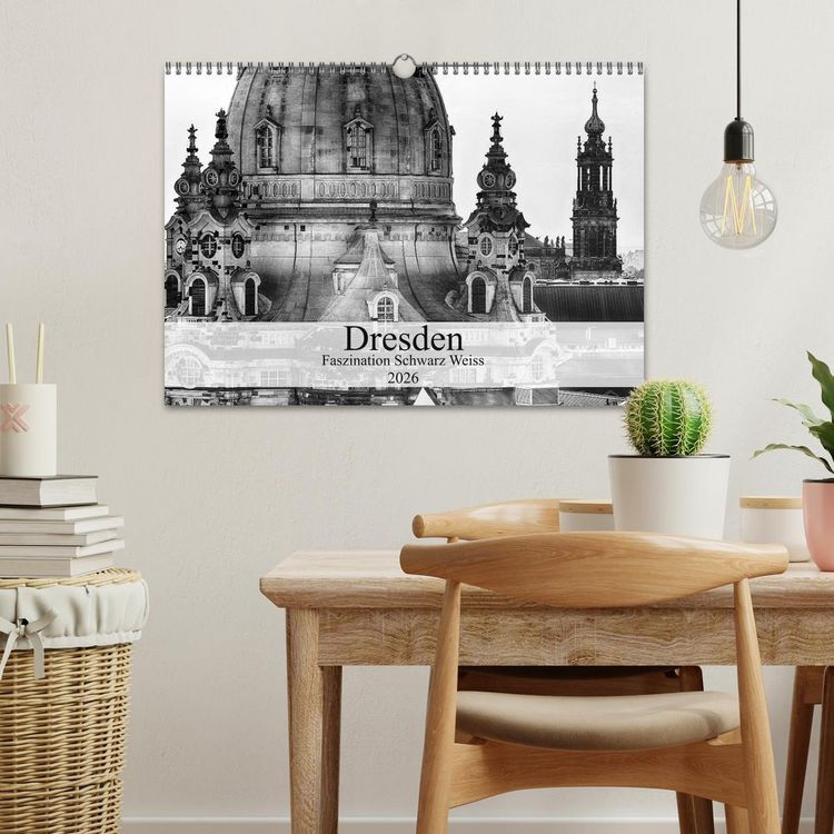 Produktbild: Dresden Faszination Schwarz Weiss (Wandkalender 2026 DIN A3 quer), CALVENDO Monatskalender