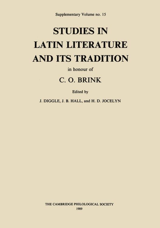 Produktbild: Studies in Latin Literature and Its Tradition