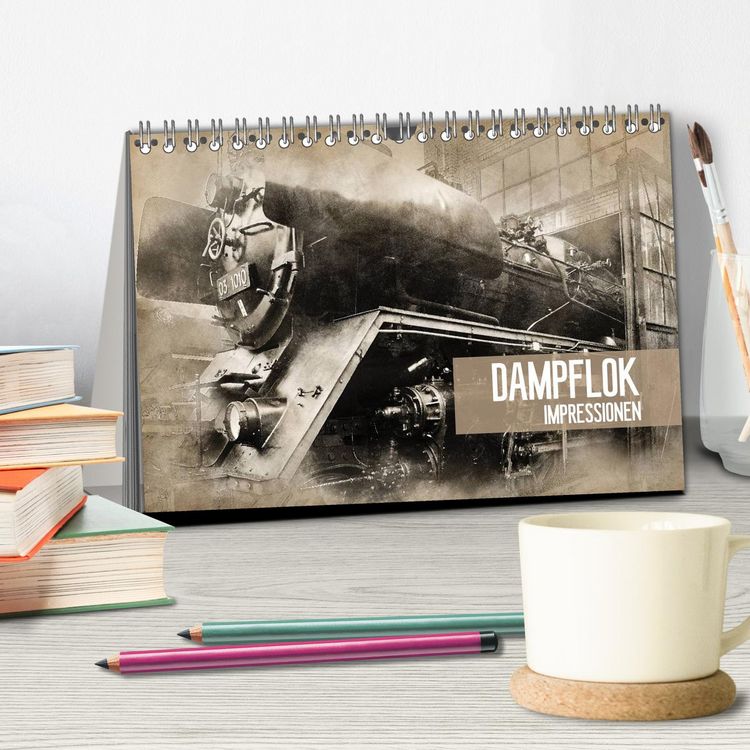 Produktbild: Dampflok Impressionen (Tischkalender 2026 DIN A5 quer), CALVENDO Monatskalender