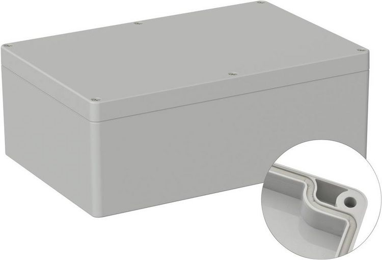 Produktbild: TRU COMPONENTS TC-9065688 Industrie-Geh&auml;use 240.3 x 160.3 x 90 ABS Lichtgrau (RAL 7035) 1 St.