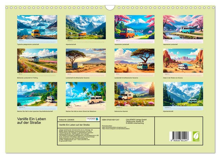 Produktbild: Vanlife Ein Leben auf der Stra&szlig;e (Wandkalender 2027 DIN A3 quer), CALVENDO Monatskalender