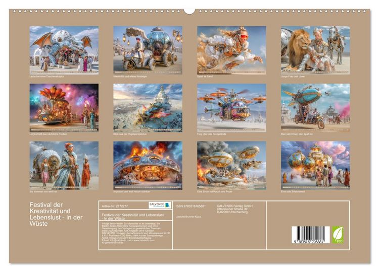 Produktbild: Festival der Kreativit&auml;t und Lebenslust - In der W&uuml;ste (hochwertiger Premium Wandkalender 2026 DIN A2 quer), Kunstdruck in Hochglanz