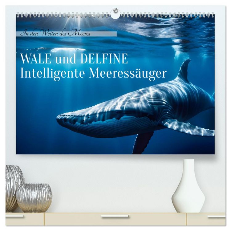Produktbild: Wale und Delfine - Intelligente Meeress&auml;uger (hochwertiger Premium Wandkalender 2026 DIN A2 quer), Kunstdruck in Hochglanz