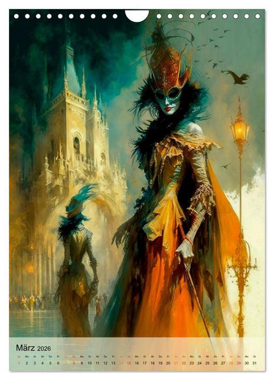 Produktbild: Venedig Karneval (Wandkalender 2026 DIN A4 hoch), CALVENDO Monatskalender
