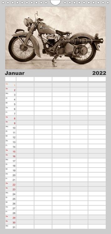 Produktbild: Familienplaner Motorrad Oldtimer aus &Ouml;sterreich (Wandkalender 2022 , 21 cm x 45 cm, hoch)