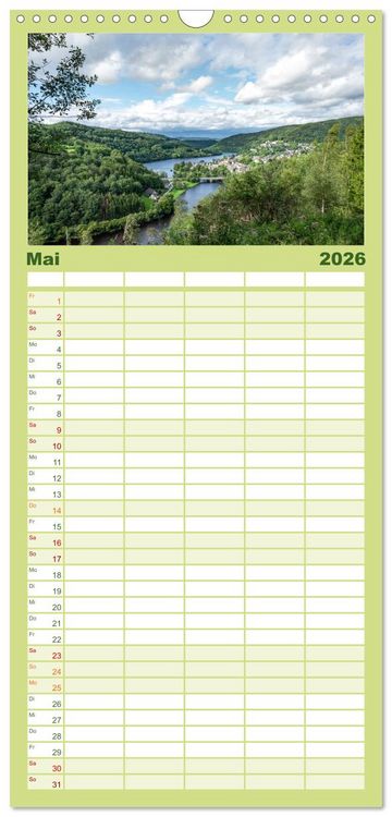 Produktbild: Familienplaner 2026 - Nationalpark Eifel - Sch&ouml;ne Tage im Gr&uuml;nen mit 5 Spalten (Wandkalender, 21 x 45 cm) CALVENDO
