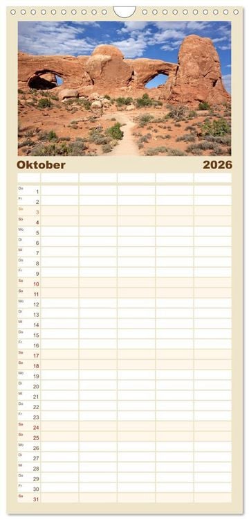 Produktbild: Familienplaner 2026 - USA Nationalparks - Familienplaner / Kalender - Eine Reise durch die Vielfalt und Sch&ouml;nheit der Naturparks Nordamerikas mit 5 Spalten (Wandkalender, 21 x 45 cm) CALVENDO