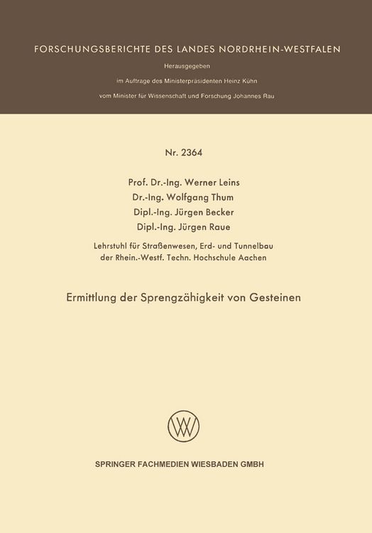Produktbild: Ermittlung der Sprengz&auml;higkeit von Gesteinen