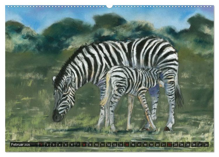 Produktbild: Afrika in Pastellgem&auml;lden (hochwertiger Premium Wandkalender 2026 DIN A2 quer), Kunstdruck in Hochglanz
