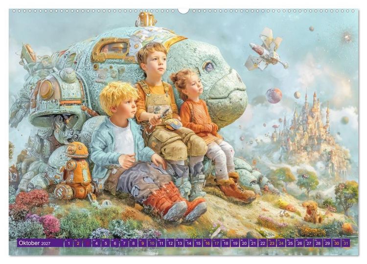 Produktbild: Meine verr&uuml;ckte Welt - Kinderwelten (hochwertiger Premium Wandkalender 2027 DIN A2 quer), Kunstdruck in Hochglanz