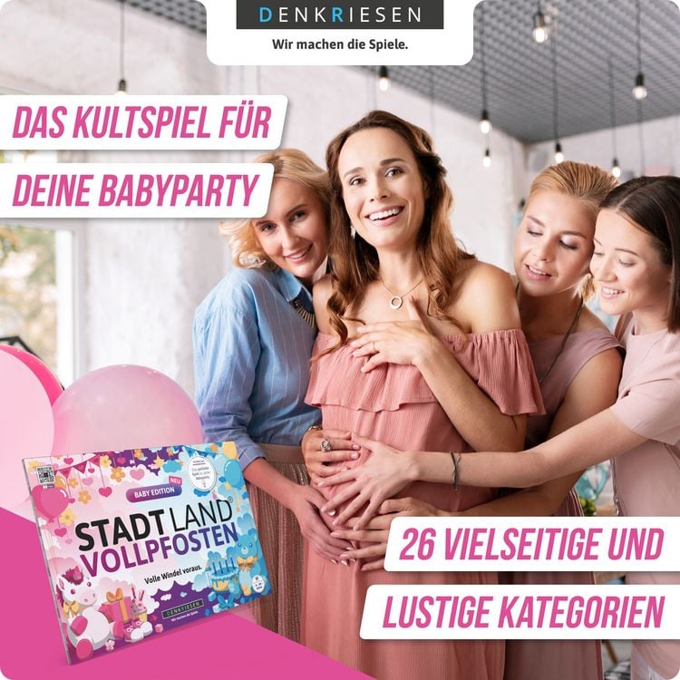 Denkriesen - Stadt Land Vollpfosten® - Baby Edition - "volle Windel Voraus." - A4
