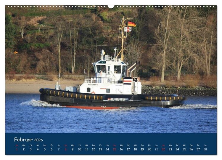 Produktbild: Schlepper im Hamburger Hafen (hochwertiger Premium Wandkalender 2026 DIN A2 quer), Kunstdruck in Hochglanz
