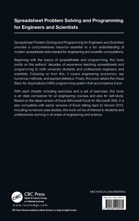 Produktbild: Spreadsheet Problem Solving and Programming for Engineers and Scientists