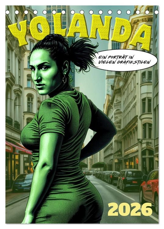 Produktbild: Yolanda, ein Portr&auml;t in vielen Grafikstilen (Tischkalender 2026 DIN A5 hoch), CALVENDO Monatskalender