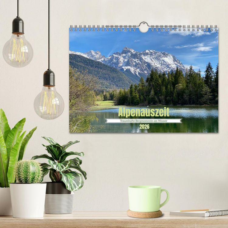 Produktbild: Alpenauszeit - Traumhafte Bergmomente am Wasser (Wandkalender 2026 DIN A4 quer), CALVENDO Monatskalender