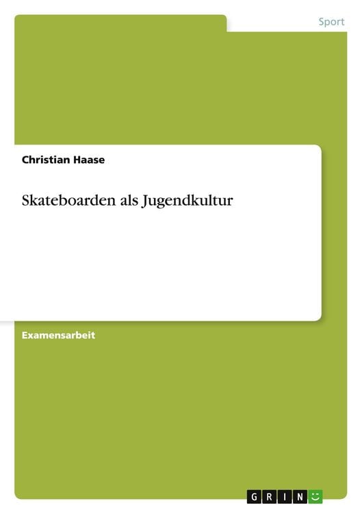 Produktbild: Skateboarden als Jugendkultur