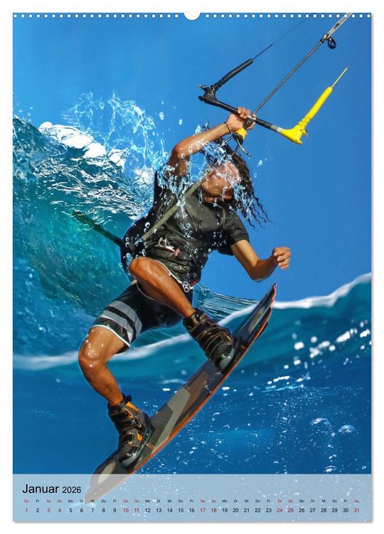 Produktbild: Kitesurfen - Fun pur (hochwertiger Premium Wandkalender 2026 DIN A2 hoch), Kunstdruck in Hochglanz