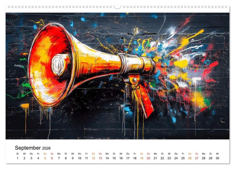 Produktbild: Graffiti & Street Art - Kunstwerke der Stra&szlig;e (hochwertiger Premium Wandkalender 2026 DIN A2 quer), Kunstdruck in Hochglanz