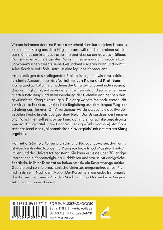 Produktbild: Klang, Kraft und Kinematik beim Klavierspiel